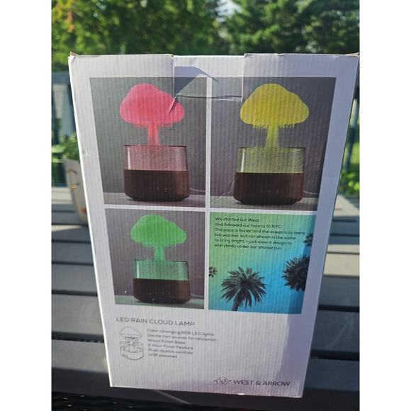 Led Rain Cloud Lamp West And Arrow New in Box Fountain Color Changing - Picture 2 of 3